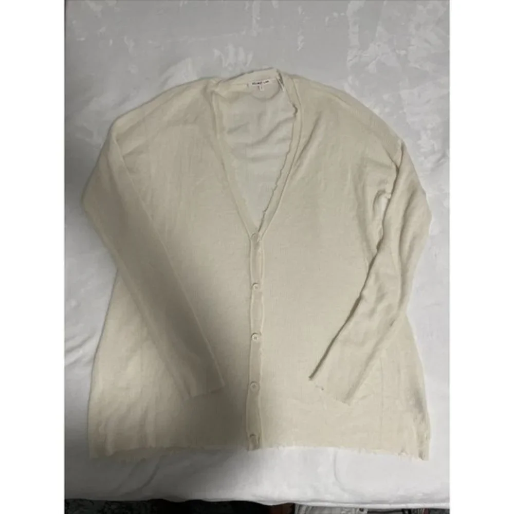 Helmut Lang 100% Wool V-neck Button Down Cardigan